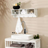 Wall Mount Cubby Organizer Hooks Entryway Storage Shelf-White - Gallery View 1 of 10