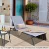 Outdoor adjustable chaise lounge chair in gray with a lay flat position, perfect for sunbathing by the poolside.