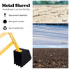 Heavy duty steel frame kid ride-on sand digger with rubber handle, perfect for beach play and developing coordination.