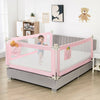 69.5 Inches Toddler Bedrail with Anti-Collision Cotton and Side Pocket-Pink - Gallery View 1 of 12