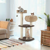 41-inch rattan cat tree with two napping perches, sisal posts, and soft cushions for playful and comfortable lounging.