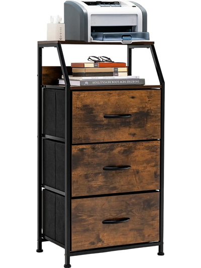 Costway Freestanding Cabinet Dresser Wooden Top Shelves 67134590 New