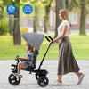 4-in-1 Baby Tricycle Toddler Trike with Convertible Seat-Gray - Gallery View 1 of 12