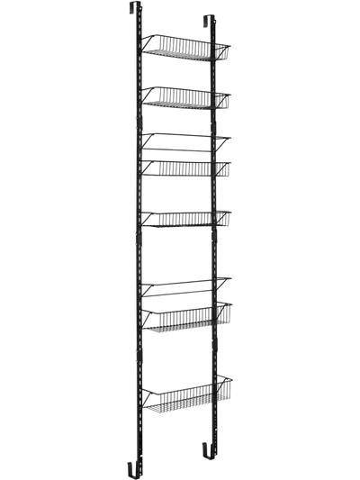 Costway Over the Door Pantry Organizer Rack 6-Basket Adjustable Hook 07236498 New