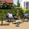 4 Pieces Patio Furniture Set with Armrest Loveseat Sofas and Glass Table Deck-Black - Gallery View 1 of 10