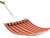 Red outdoor hammock with detachable pillow, perfect for relaxing in your backyard or at the beach.