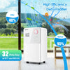 32 pints dehumidifier in white with digital display, suitable for 2000 sq.ft, ideal for maintaining indoor humidity.