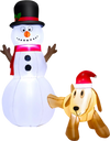 6 Feet Tall Inflatable Snowman and Dog Set Christmas Decoration with LED Lights