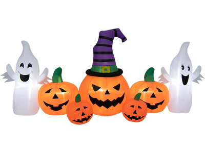 Costway 9' Halloween Inflatable Pumpkins with 2 Ghosts 59370286 New