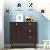 3-drawer sideboard storage cabinet in brown with adjustable shelf, elegant design, perfect for living room or office.
