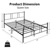 Queen size platform bed frame with high headboard, sturdy steel construction, 660lbs capacity, and 13" under-bed.