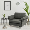 Modern Fabric Accent Armchair with Original Distributed Spring and Armrest Cushions-Gray - Gallery View 1 of 9