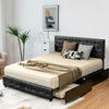 Full/Queen PU Leather Upholstered Platform Bed with 4 Drawers-Queen Size - Gallery View 1 of 11