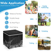 10-gallon black storage cooler with wood texture, ideal for outdoor BBQ, camping, and fishing activities.