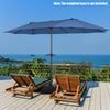 15 Feet Patio Double-Sided Umbrella with Hand-Crank System-Navy - Gallery View 1 of 10
