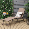 2 Pieces Foldable Chaise Lounge Chair with 2-Position Footrest-Brown - Gallery View 1 of 9