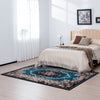Vintage area rug with non-shedding surface and anti-slip bottom, featuring a beautiful color scheme for bedroom decor.