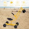 Heavy duty steel frame kid ride-on sand digger with trapezoid base for stability, ideal for outdoor beach fun.