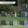 Outdoor storage shed extension kit for 7 ft width, made of premium color coated steel, adds 14.7 ft² storage space.