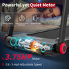Close-up of the 3.75HP motor in the folding treadmill, showcasing quiet operation and adjustable speed for home.