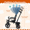 Side view of the 4-in-1 baby tricycle with adjustable canopy and push handle, ideal for versatile toddler use.