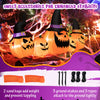 Stability accessories for inflatable pumpkin family, including sandbags, stakes, and ropes for secure Halloween.