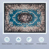 Vintage area rug with floral pattern, anti-slip bottom, flame-retardant, and non-shedding for living room or office use.