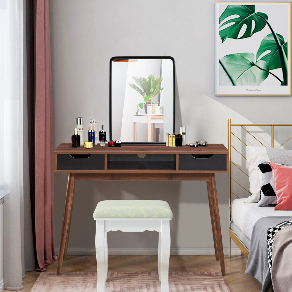 Rectangular wall mount vanity mirror with premium glass and rust-resistant steel frame, ideal for bedroom or living.