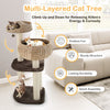 Multi-layered 41-inch rattan cat tree with napping perch, sisal posts, and soft cushions for playful kittens.
