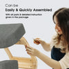 Ergonomic gray kneeling chair with solid wood base, elastic cushion, and easy assembly for improved posture and comfort.
