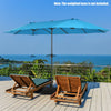 15 Feet Patio Double-Sided Umbrella with Hand-Crank System-Blue - Gallery View 1 of 10
