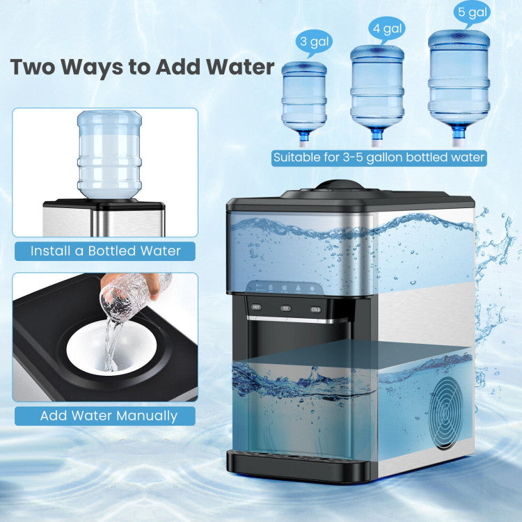 Costway Water Cooler Dispenser 3-in-1 with Built-in Ice Maker New