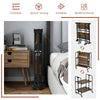 Folding rolling cart with metal frame, 2-tier design, rustic wood finish, ideal for space-saving storage and.