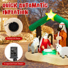 6.7 feet Christmas inflatable nativity scene with LED lights and automatic inflation, perfect for outdoor holiday.