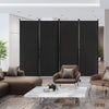 4-Panel Folding Room Divider 6 Feet Rolling Privacy Screen with Lockable Wheels-Black - Gallery View 1 of 9