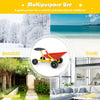 Red 8-inch heavy duty kids ride-on sand dumper with all-terrain wheels for outdoor play in summer and winter.