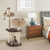 41-inch rattan cat tree with two napping perches, sisal posts, and soft cushions for comfortable play and rest.