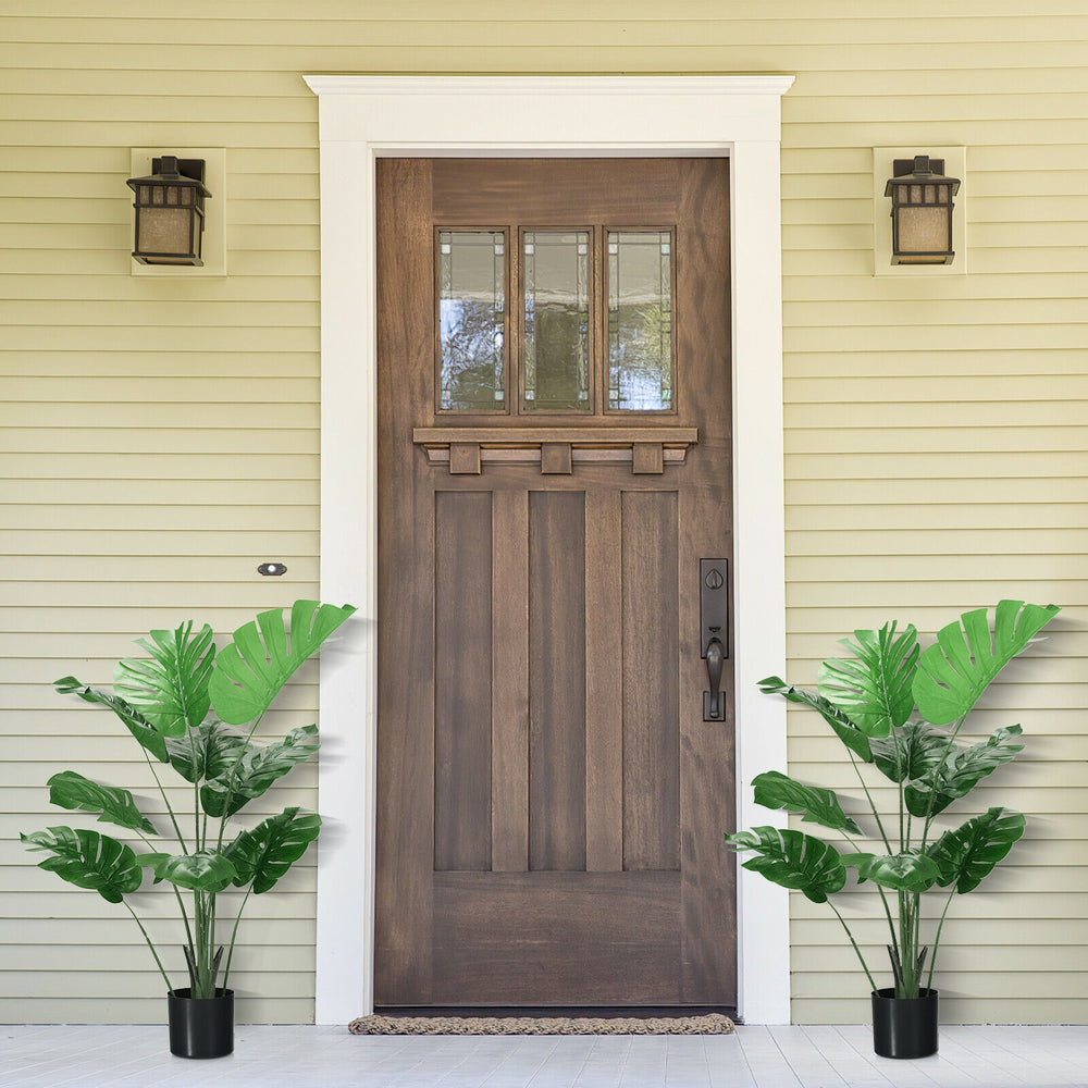 Artificial Monstera Deliciosa trees in pots, featuring 10 adjustable leaves, perfect for indoor or outdoor decoration.