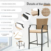 32-inch outdoor steel bar table with a waterproof surface, sturdy structure, and anti-slip footpads for stability.