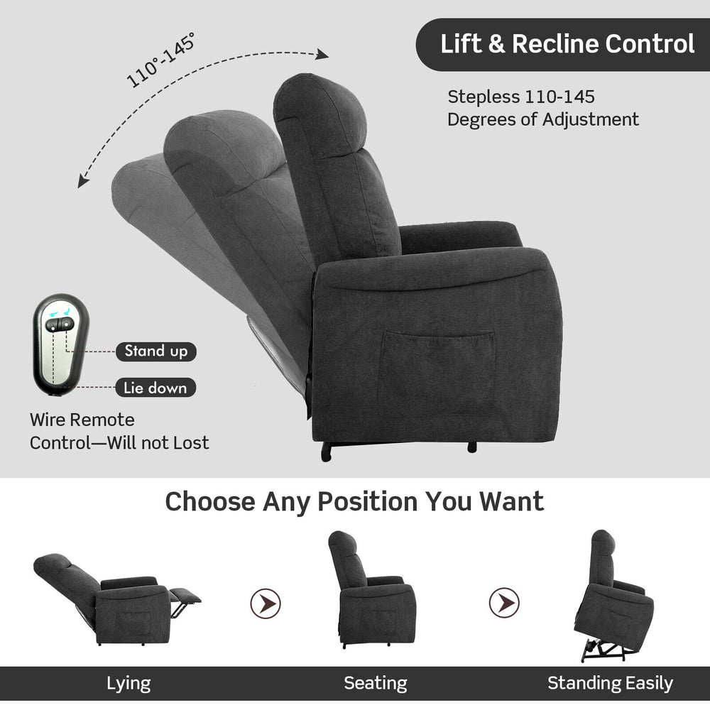Costway Power Lift Recliner Chair with Remote Control New