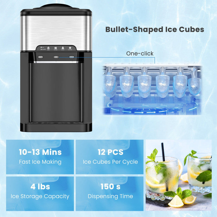 Costway Water Cooler Dispenser 3-in-1 with Built-in Ice Maker New