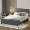 Full/Queen/Twin Upholstered Bed Frame with Ottoman Storage-Queen Size - Gallery View 1 of 10