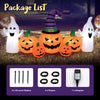 Inflatable Halloween decor featuring 9 feet of pumpkins and 2 ghosts, perfect for outdoor parties and celebrations.