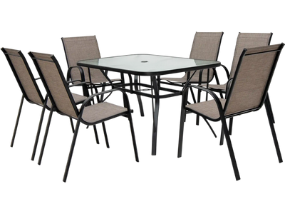 Costway 7-Piece Patio Dining Set w/ 6 Stackable Chairs 56970214 New
