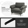 Gray modern fabric accent armchair with ergonomic cushions and stable metal legs, perfect for stylish comfort.