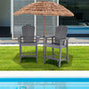2 Pieces HDPE Tall Adirondack Chair with Middle Connecting Tray-Gray - Gallery View 1 of 10