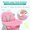 Double layer seat cushion in pink for the 6-in-1 convertible baby high chair, removable and easy to clean.