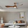 52-inch ceiling fan with light and walnut blades, perfect for living rooms and bedrooms, featuring a reversible DC.