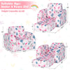 Convertible 3-in-1 kid sofa bed in pink with flamingo patterns, designed for toddlers under 4 years old, perfect for.