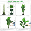 4 Feet Artificial Monstera Deliciosa Tree with 10 adjustable leaves, made of durable PEVA material for indoor and.
